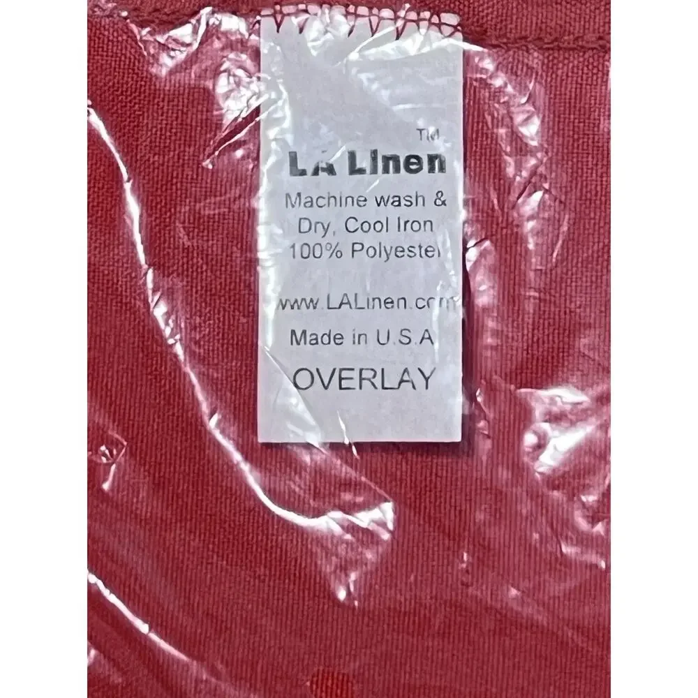 LA Linen Polyester Fabric Poplin Square Tablecloth Coral Red 58